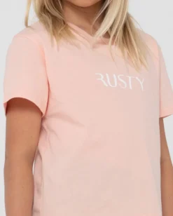 Camiseta Holgada Con Grafico De La Firma Para Ninas><noscript><img width=