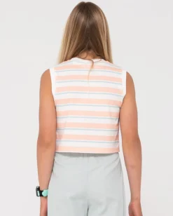 Camiseta Sin Mangas Camila Stripe Muscle Para Ninas>Rusty Cheap