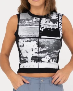 Camiseta Sin Mangas De Corte Slim Con Grafico Greetings><noscript><img width=