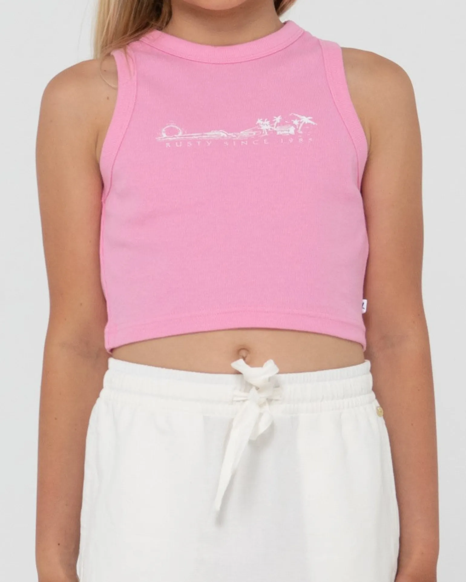 Camiseta Sin Mangas Island Life Graphic Racer Para Ninas>Rusty Best Sale