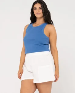 Camiseta Sin Mangas Racer En Blanco><noscript><img width=