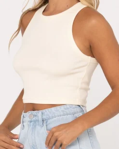Camiseta Sin Mangas Racer En Blanco><noscript><img width=