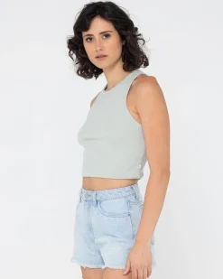 Camiseta Sin Mangas Racer En Blanco><noscript><img width=