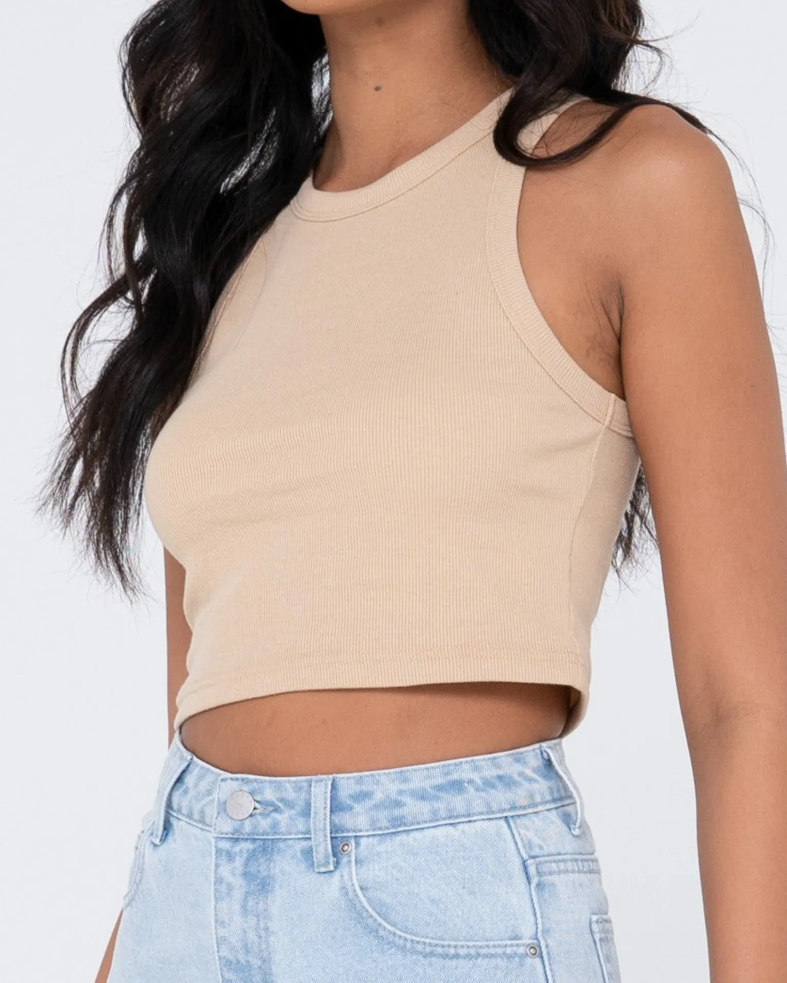 Camiseta Sin Mangas Racer En Blanco>Rusty Cheap