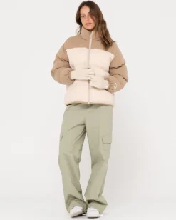 Chaqueta Acolchada Con Cremallera Completa En Contraste Tilly><noscript><img width=