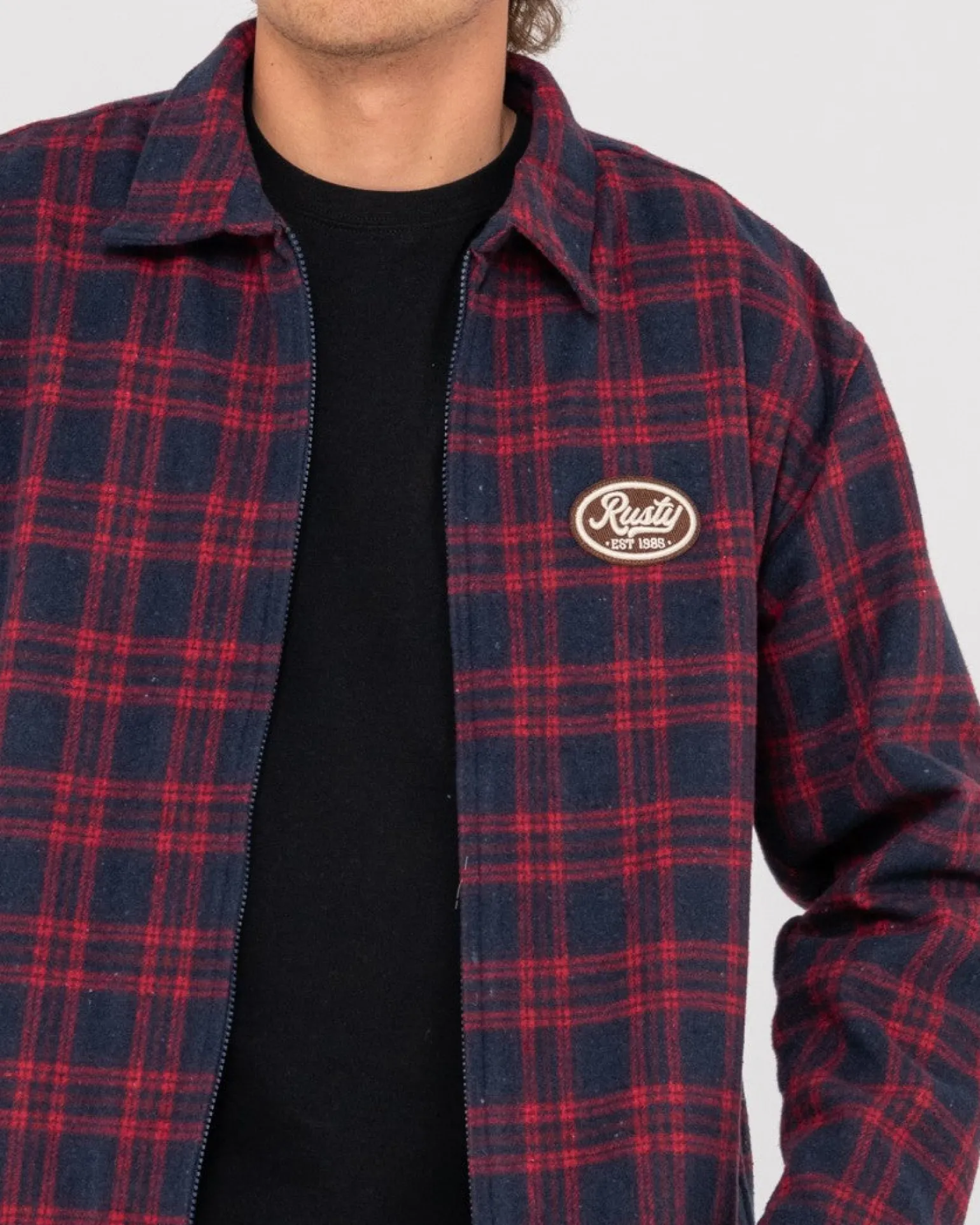 Chaqueta Tejida A Cuadros Con Cremallera Woodchuck>Rusty Clearance