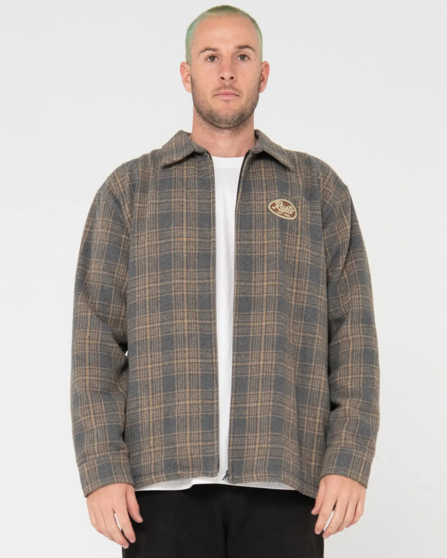 Chaqueta Tejida A Cuadros Con Cremallera Woodchuck>Rusty Clearance