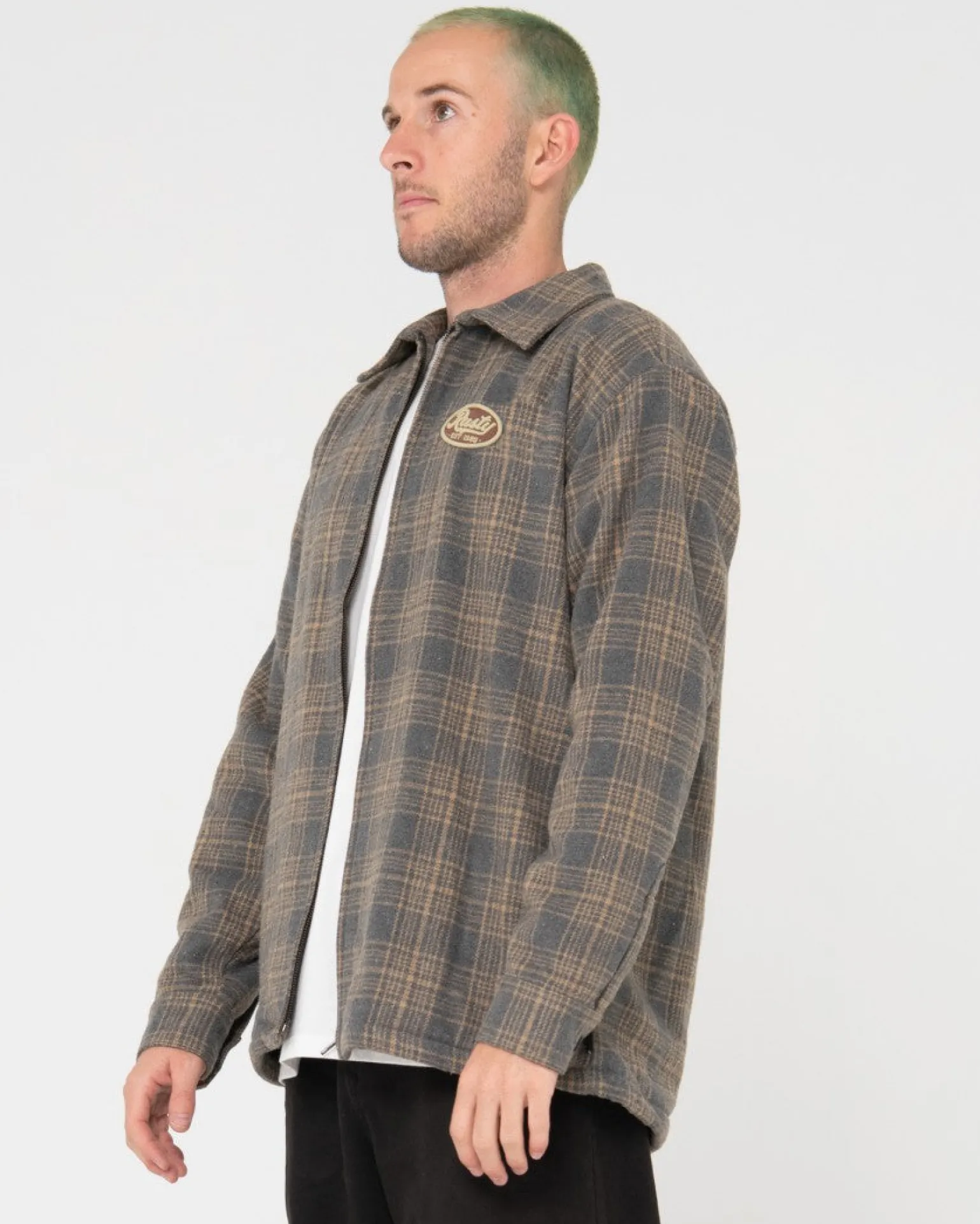 Chaqueta Tejida A Cuadros Con Cremallera Woodchuck>Rusty Clearance