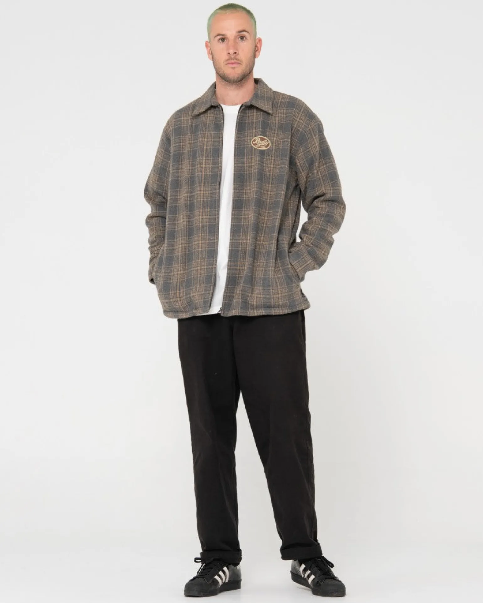 Chaqueta Tejida A Cuadros Con Cremallera Woodchuck>Rusty Clearance