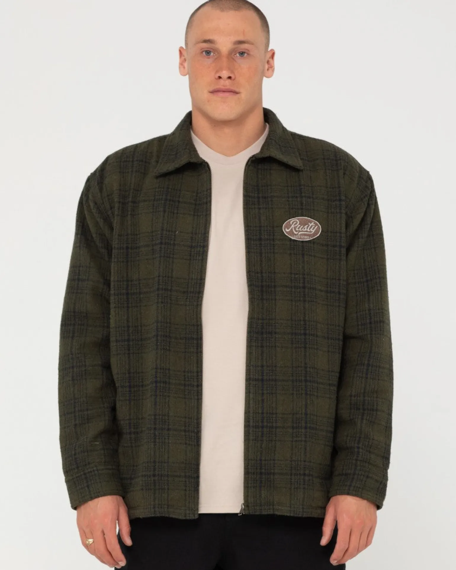 Chaqueta Tejida A Cuadros Con Cremallera Woodchuck>Rusty Fashion