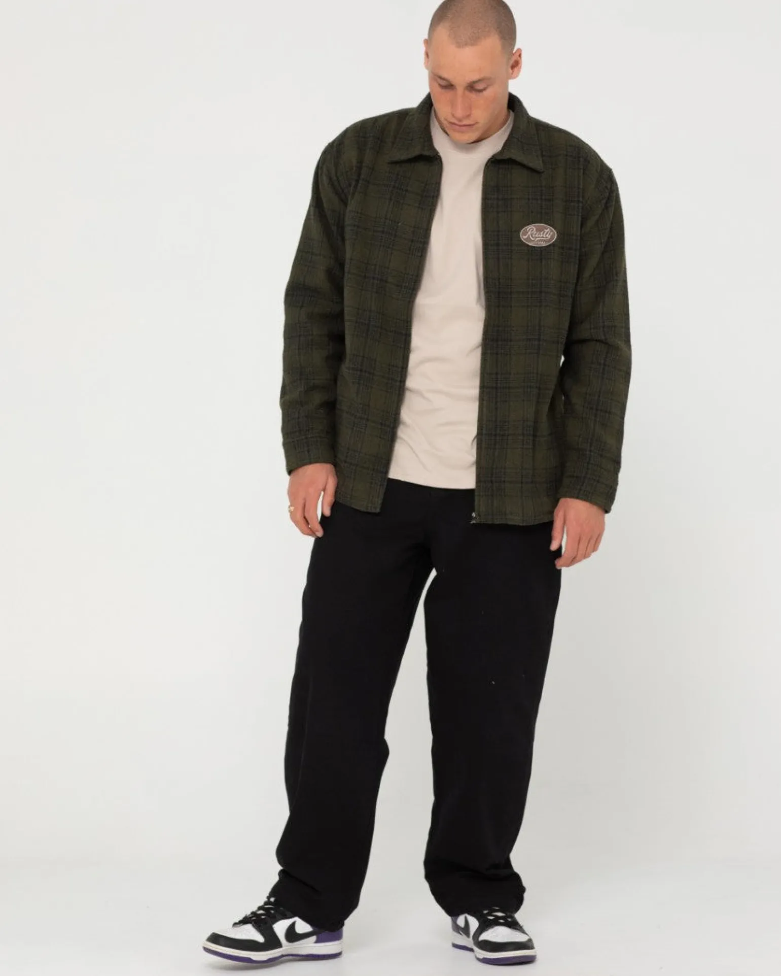 Chaqueta Tejida A Cuadros Con Cremallera Woodchuck>Rusty Fashion