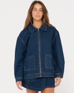 Chaqueta Vaquera Extragrande Con Cremallera Ryley>Rusty Shop