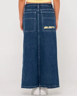 Falda Larga De Mezclilla De Talle Bajo Flip Mommy><noscript><img width=