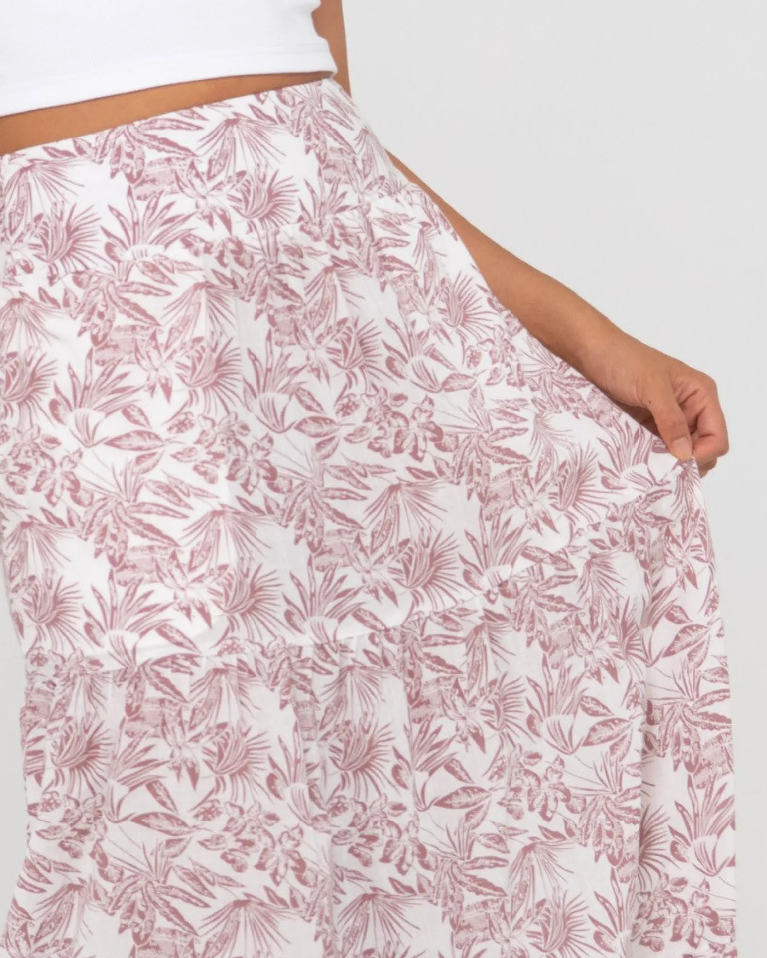 Falda Larga Floral De Talle Alto Faye>Rusty Discount