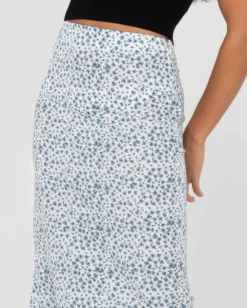 Falda Midi De Talle Alto Con Estampado Floral De Balnear><noscript><img width=