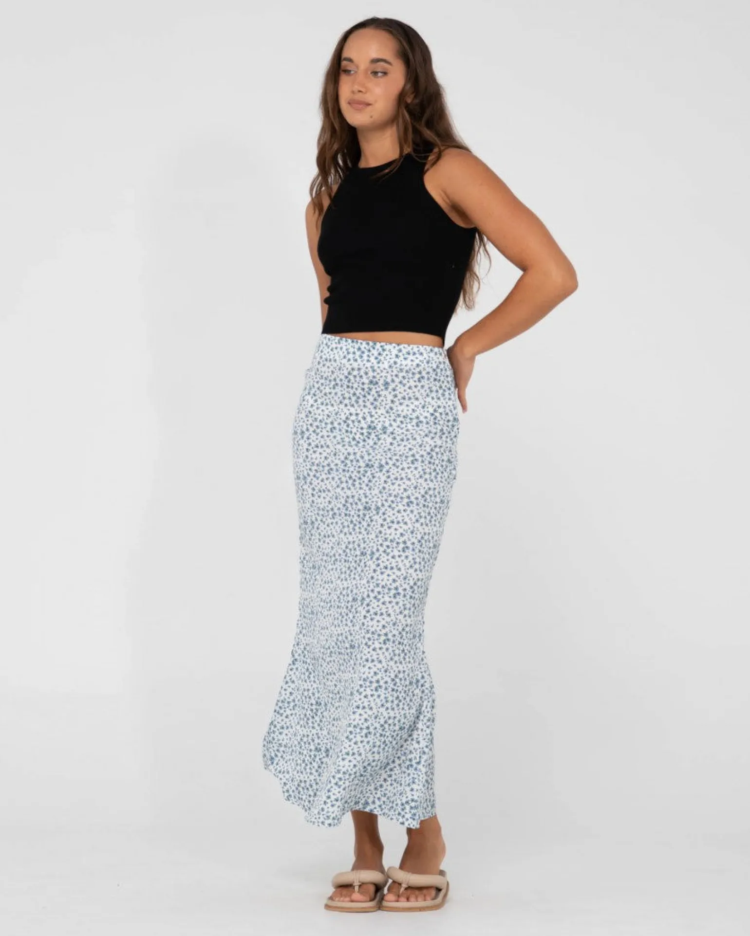 Falda Midi De Talle Alto Con Estampado Floral De Balnear>Rusty Best Sale