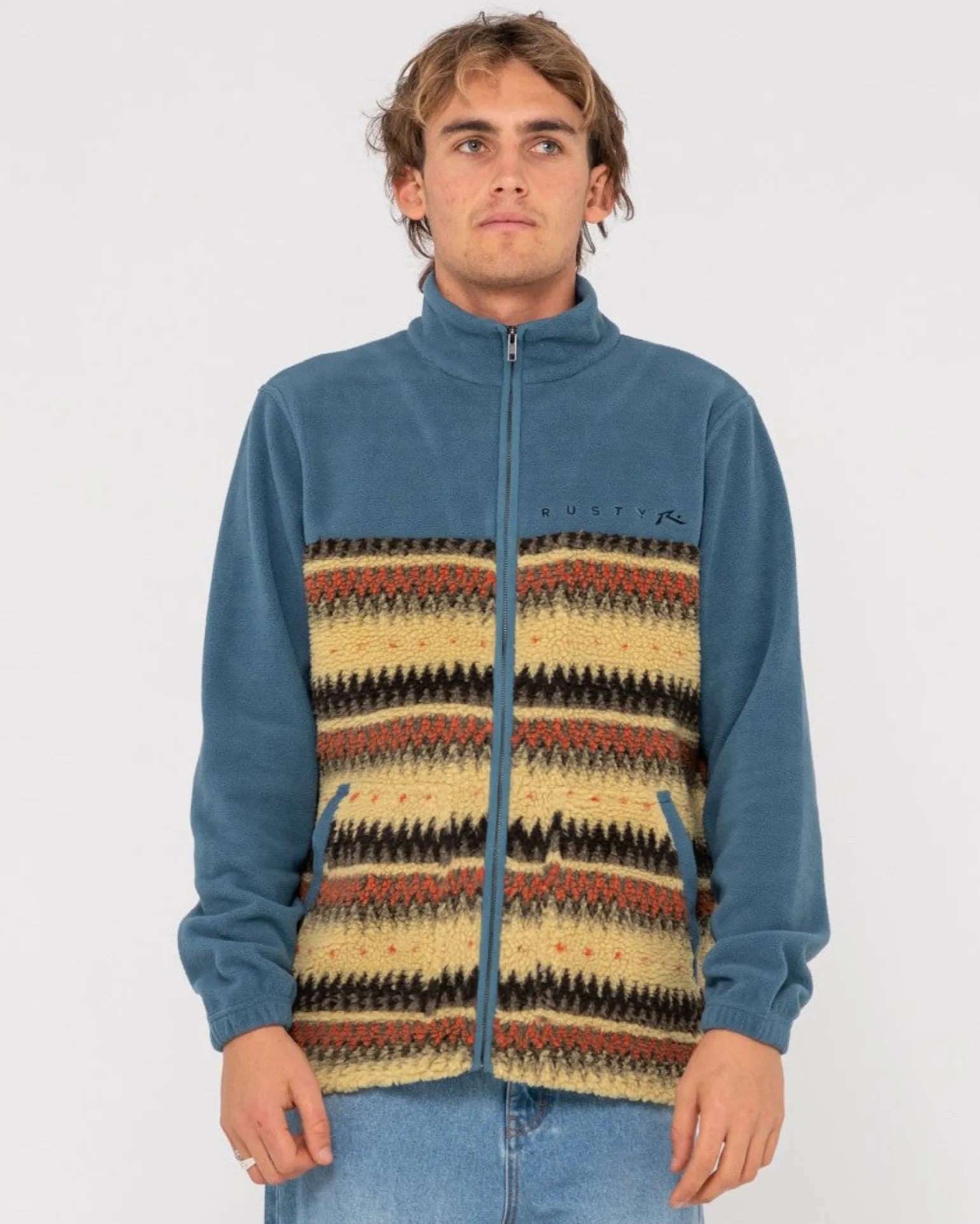 Forro Polar Con Cremallera Completa Y Paneles Shag>Rusty Store