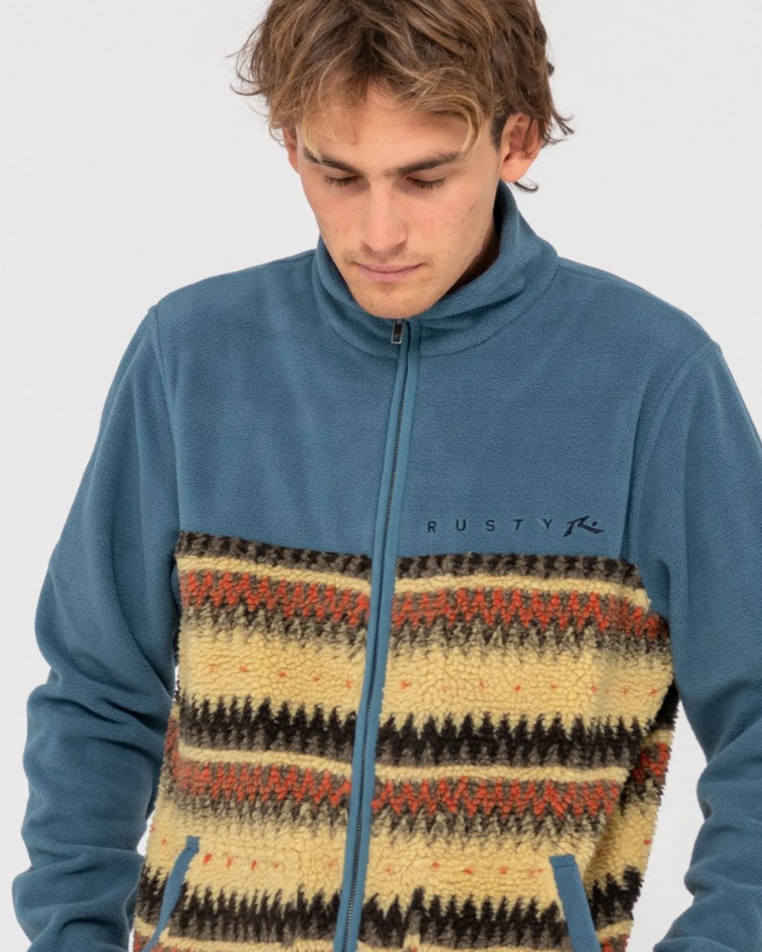 Forro Polar Con Cremallera Completa Y Paneles Shag>Rusty Store