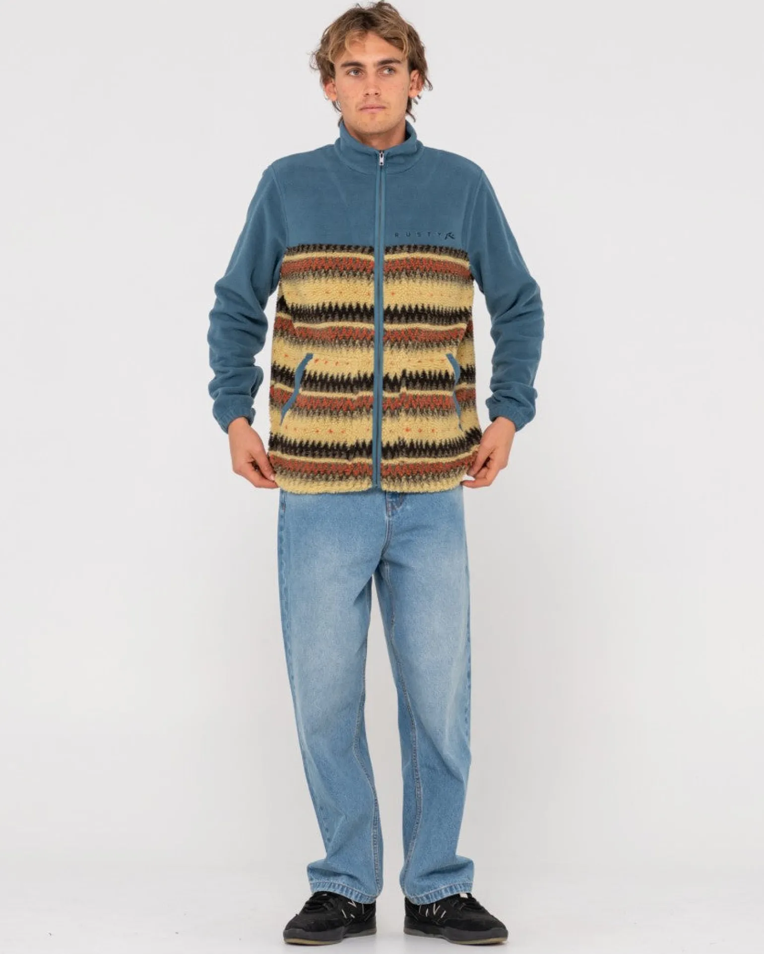 Forro Polar Con Cremallera Completa Y Paneles Shag>Rusty Store