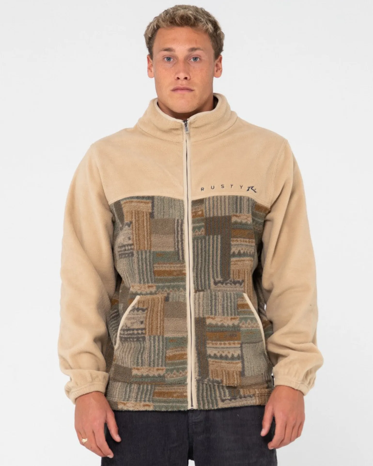 Forro Polar Con Cremallera Completa Y Paneles Shag>Rusty Shop