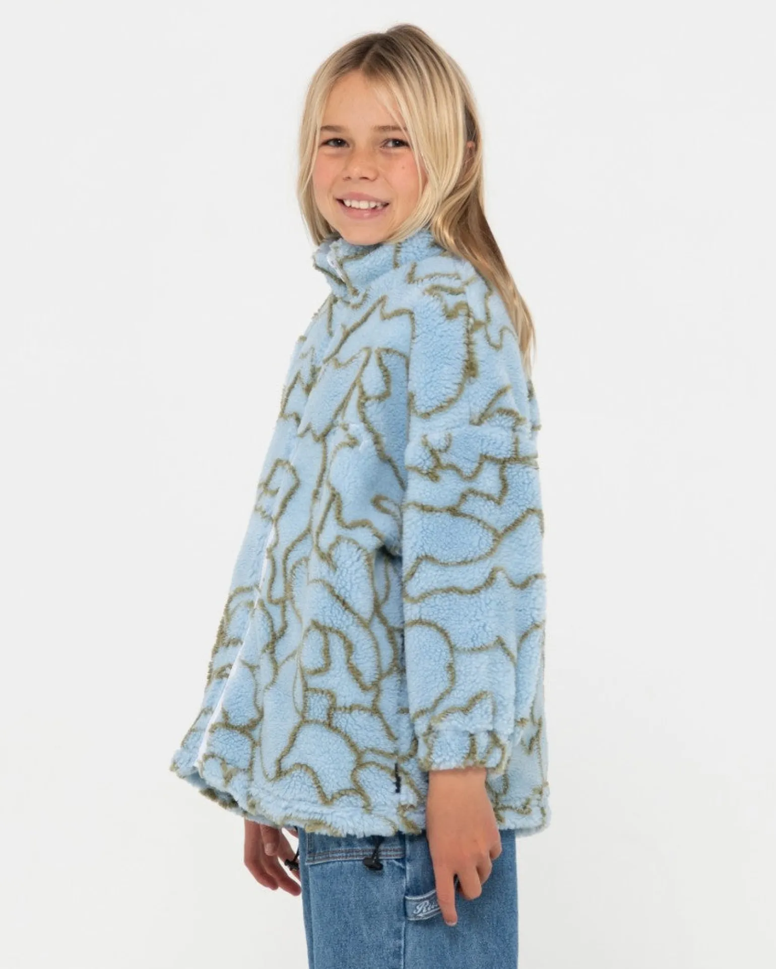 Forro Polar Sherpa Con Cremallera Low Tides Para Nina>Rusty Discount