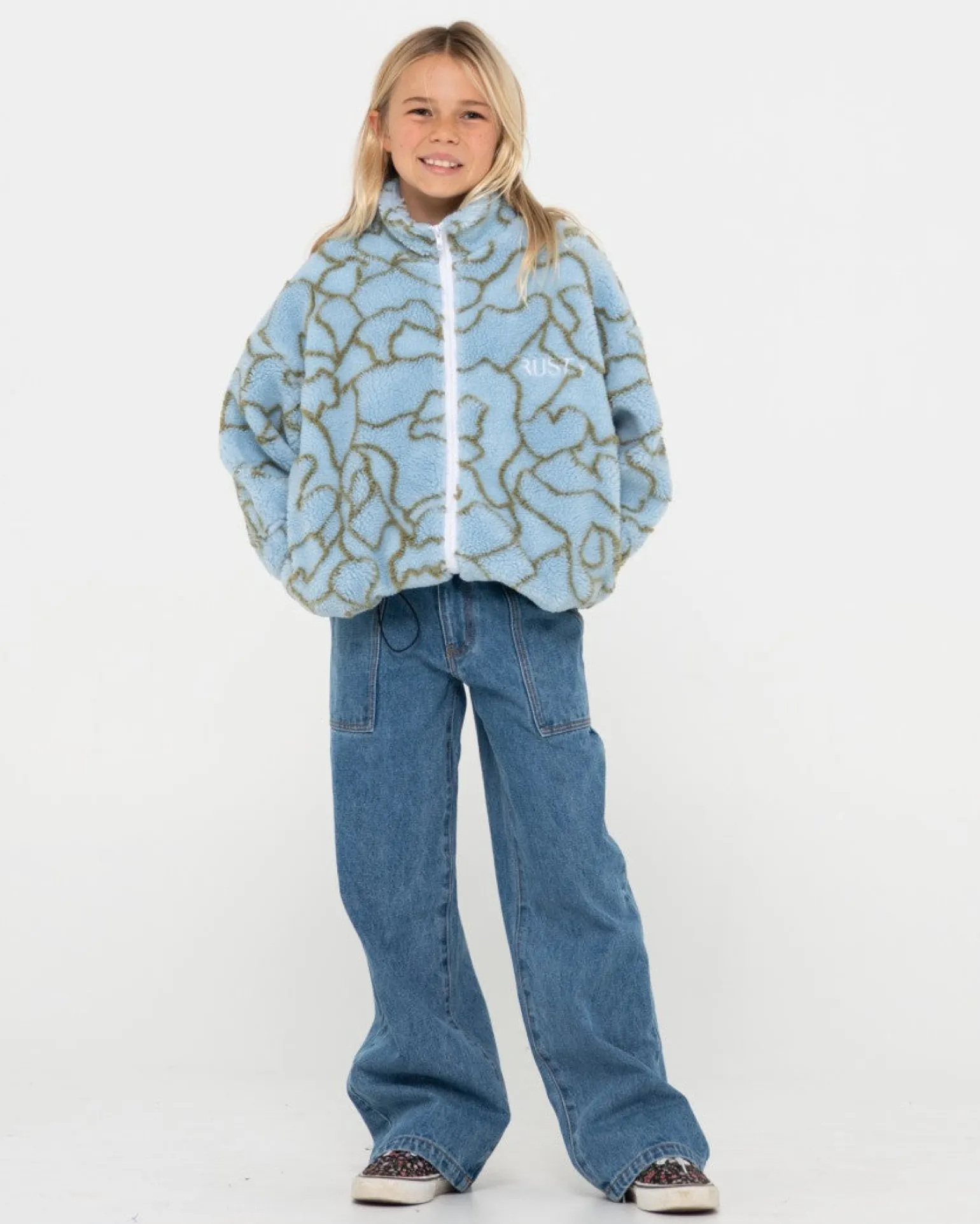 Forro Polar Sherpa Con Cremallera Low Tides Para Nina>Rusty Discount