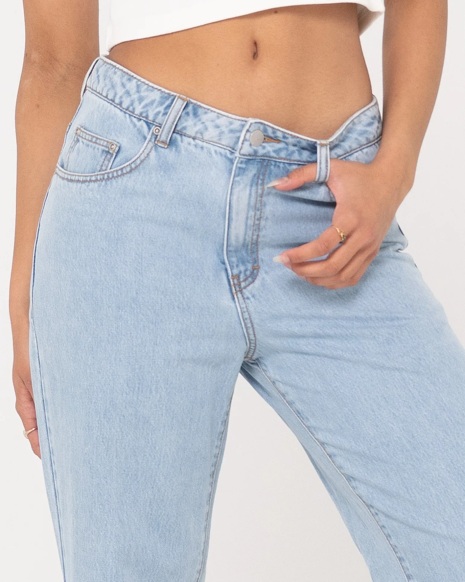 Jean De Pierna Recta De Talle Medio>Rusty Flash Sale