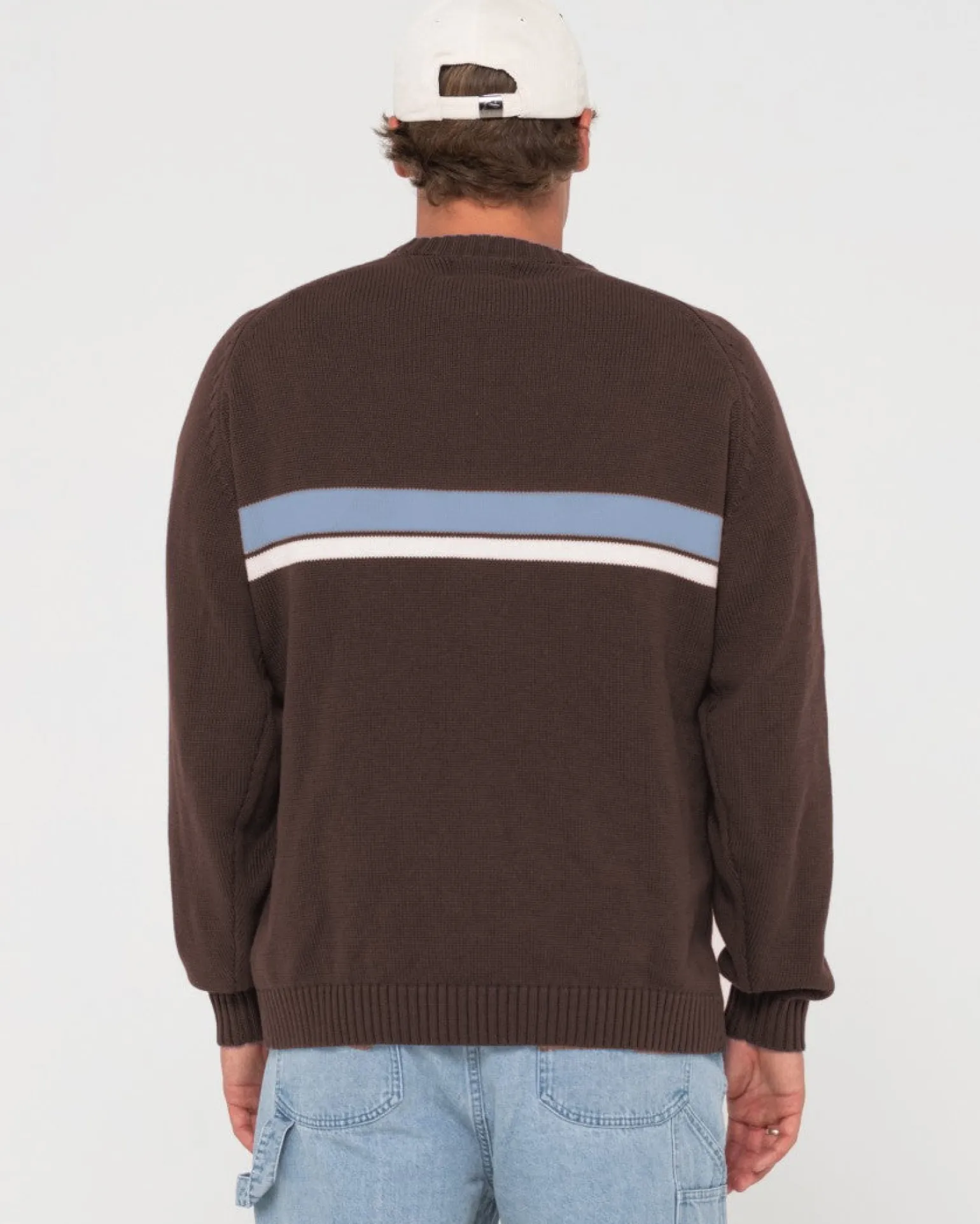 Jersey De Punto Con Cuello Redondo Y Lineas Blancas>Rusty Discount