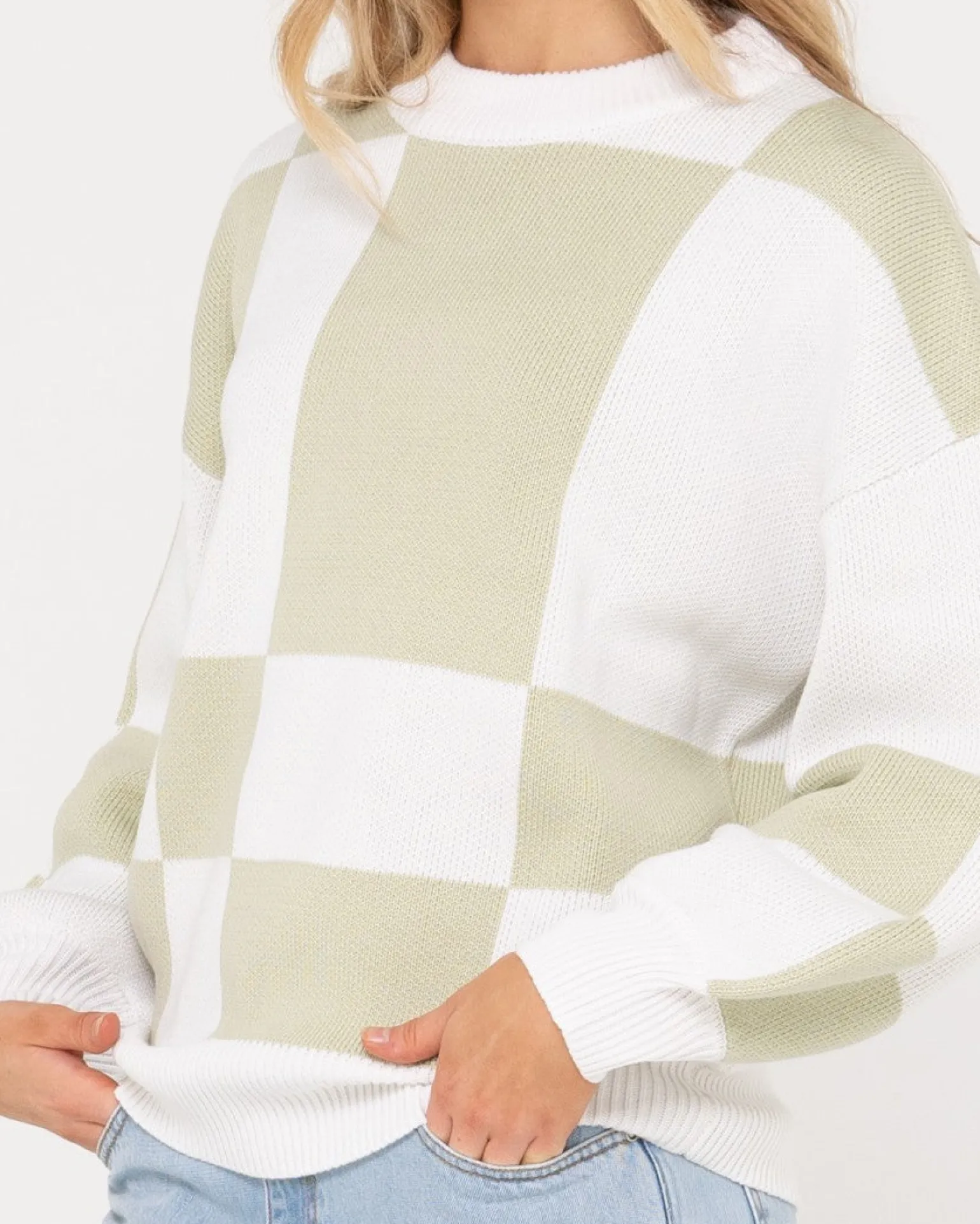 Jersey De Punto Con Cuello Redondo En Contraste Dora>Rusty Best Sale