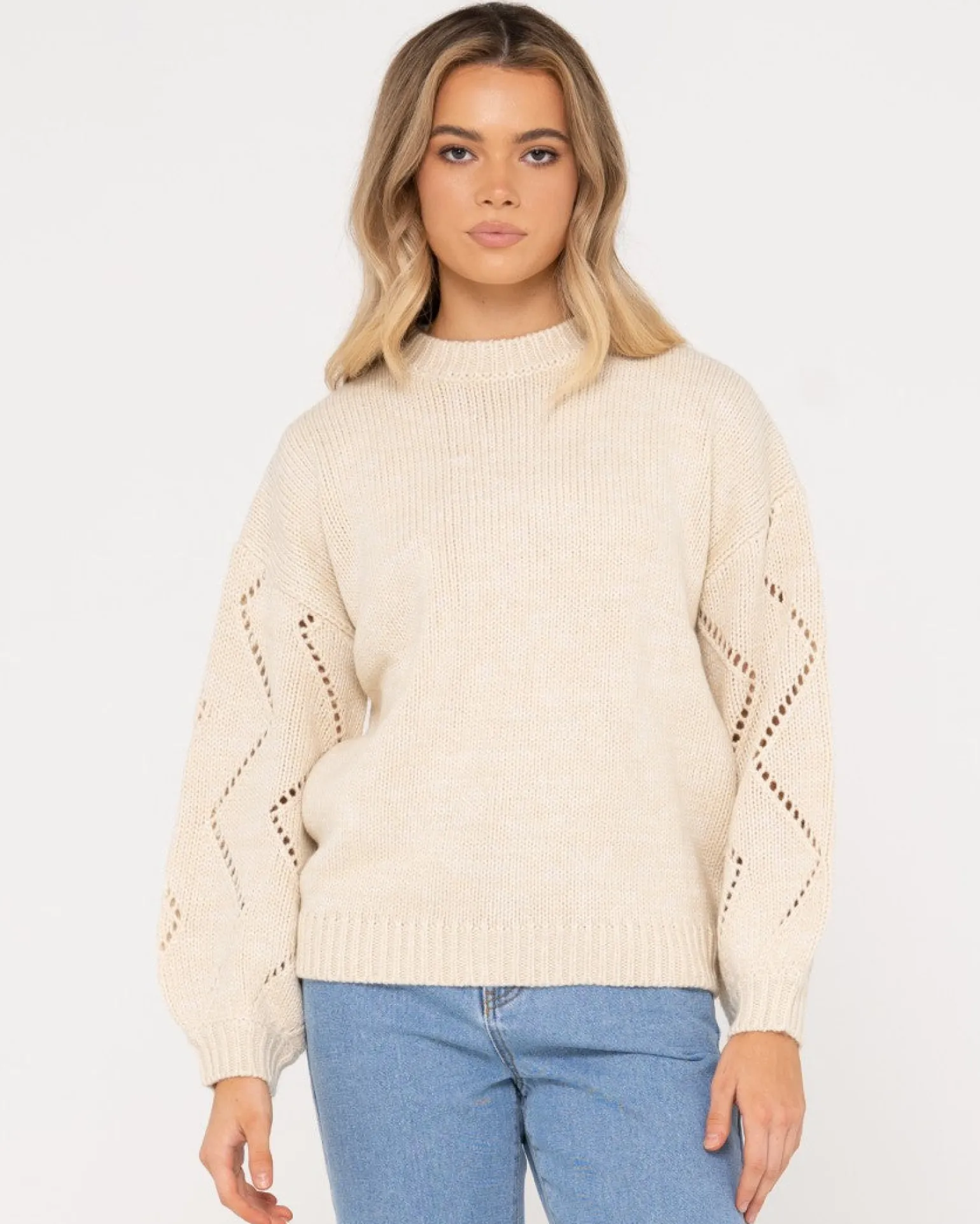 Jersey De Punto Con Cuello Redondo Y Ajuste Relajado Rossie>Rusty Cheap