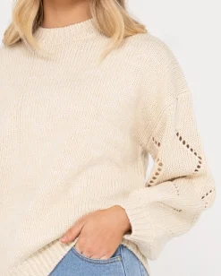 Jersey De Punto Con Cuello Redondo Y Ajuste Relajado Rossie><noscript><img width=