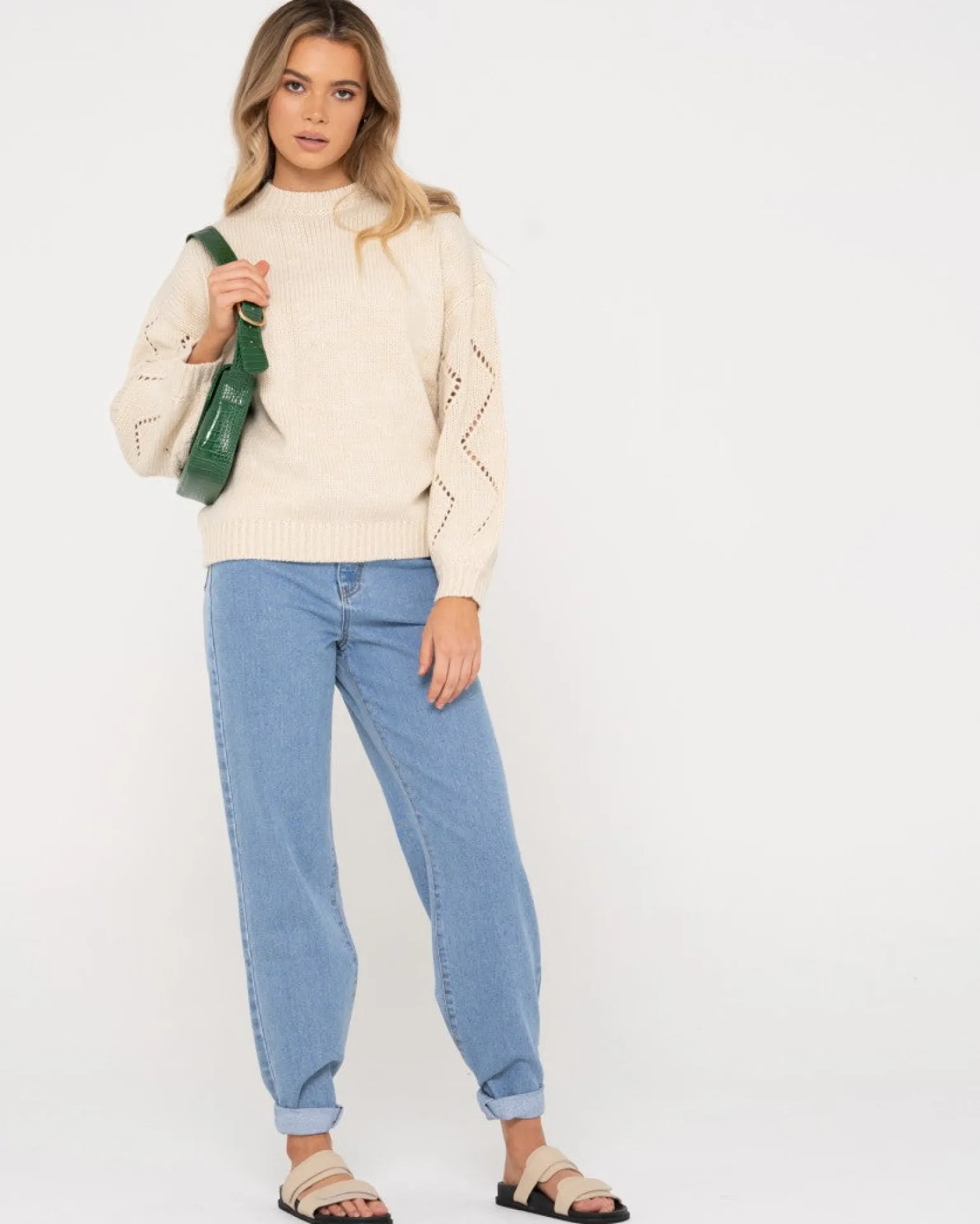 Jersey De Punto Con Cuello Redondo Y Ajuste Relajado Rossie>Rusty Cheap