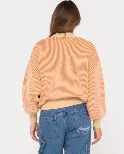 Jersey De Punto Con Cuello Simulado Y Ajuste Relajado De Ora><noscript><img width=