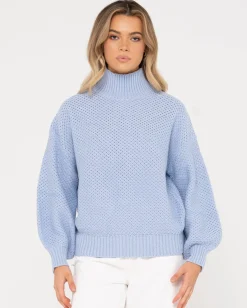 Jersey De Punto Grueso Y Relajado Con Cuello Simulado Marlow>Rusty Cheap