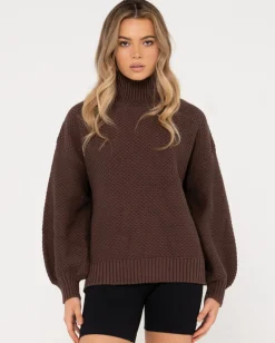 Jersey De Punto Grueso Y Relajado Con Cuello Simulado Marlow>Rusty Online