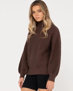 Jersey De Punto Grueso Y Relajado Con Cuello Simulado Marlow>Rusty Online