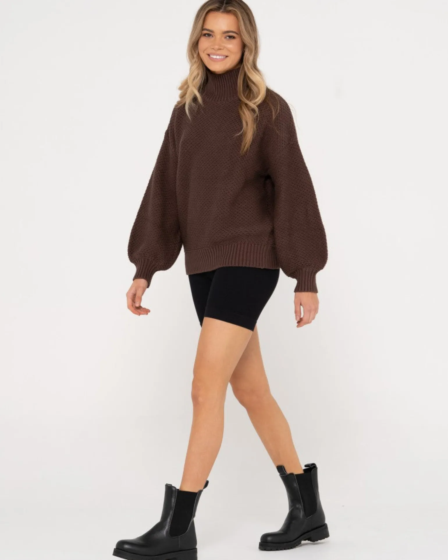 Jersey De Punto Grueso Y Relajado Con Cuello Simulado Marlow>Rusty Online