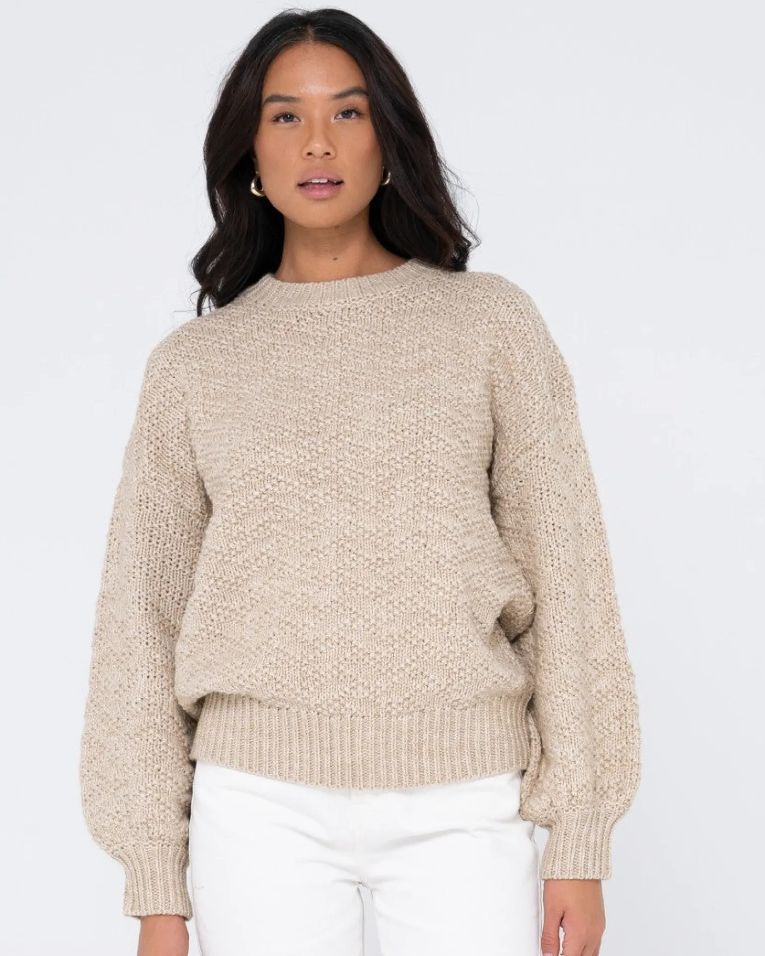 Jersey De Punto Grueso Y Relajado Con Cuello Redondo De Loulou>Rusty Hot