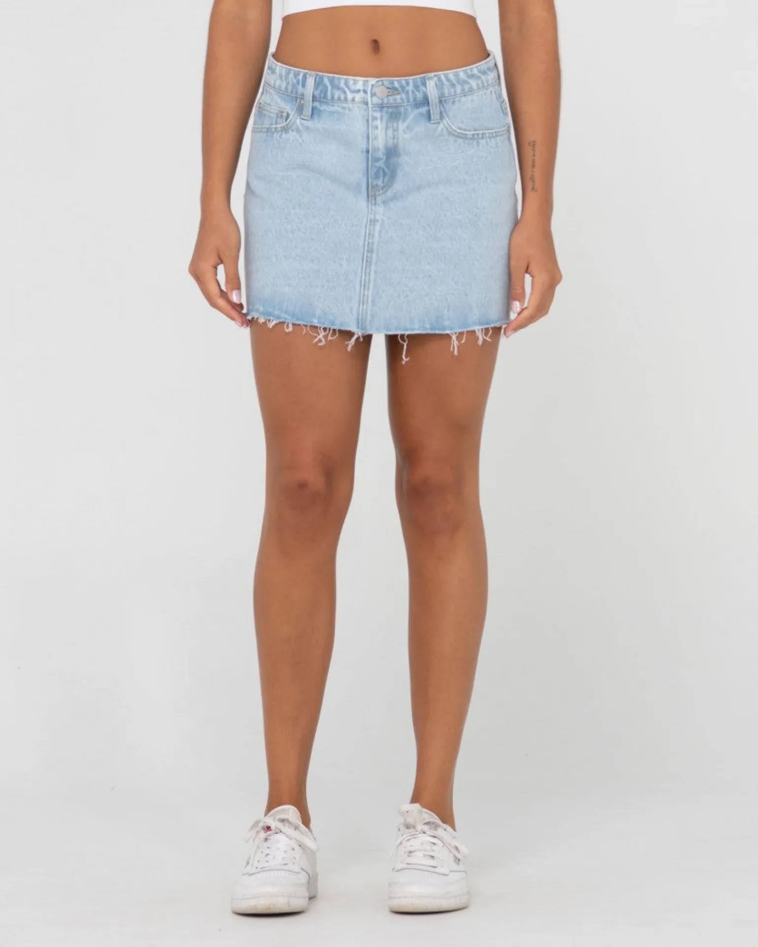 Minifalda Vaquera Celeste De Talle Bajo>Rusty Discount