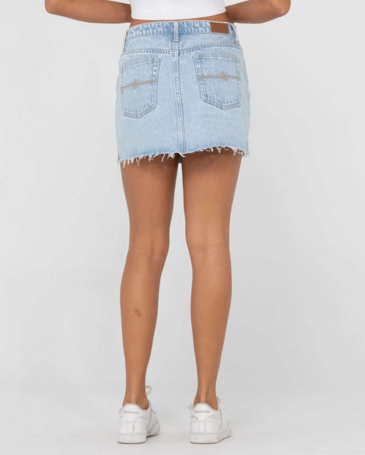 Minifalda Vaquera Celeste De Talle Bajo>Rusty Discount