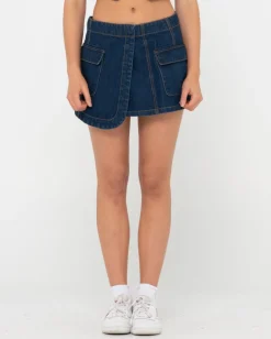 Minifalda Vaquera Estilo Cargo De Talle Bajo Ryley>Rusty Flash Sale