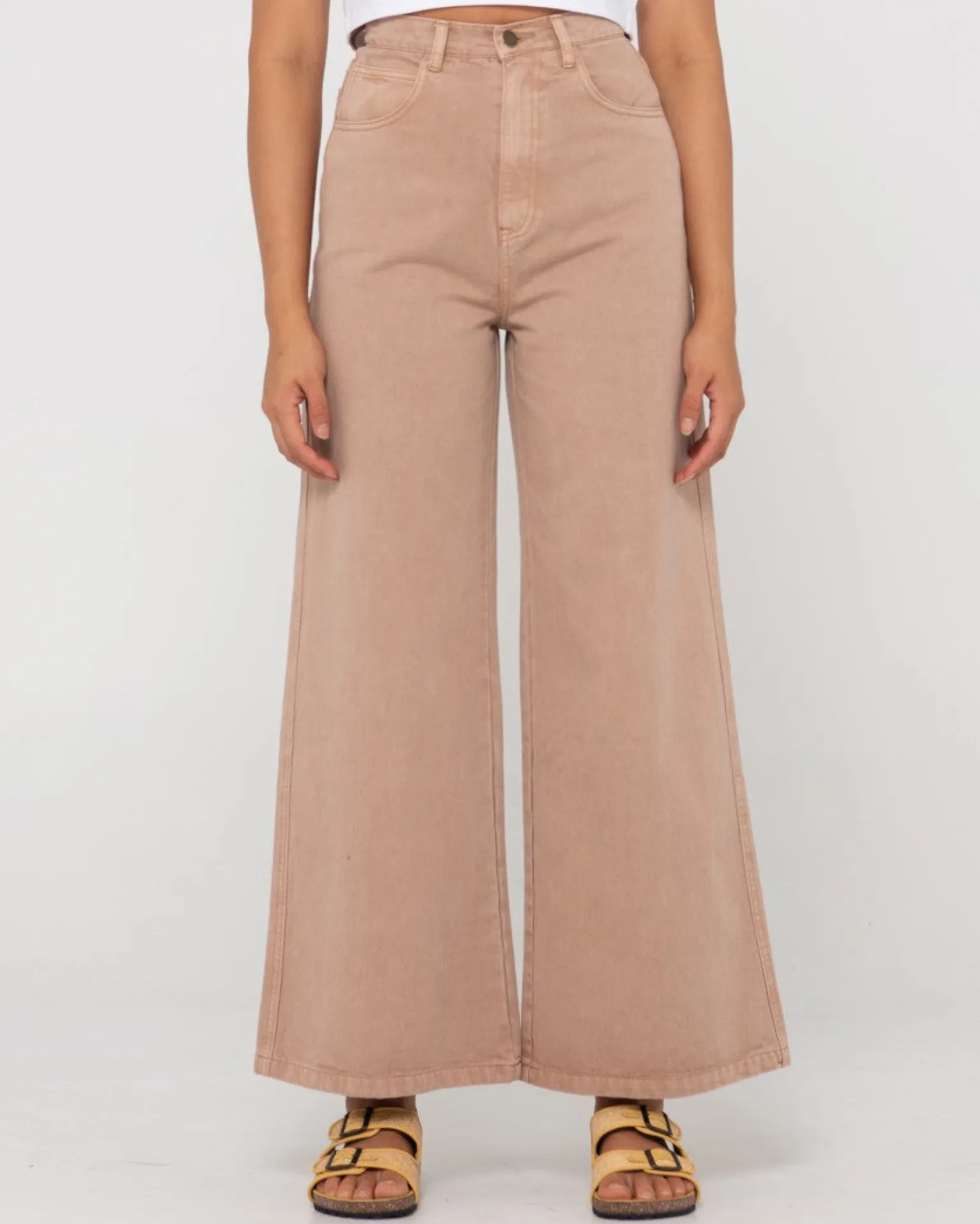 Pantalon Ancho De Talle Alto Hansen>Rusty New