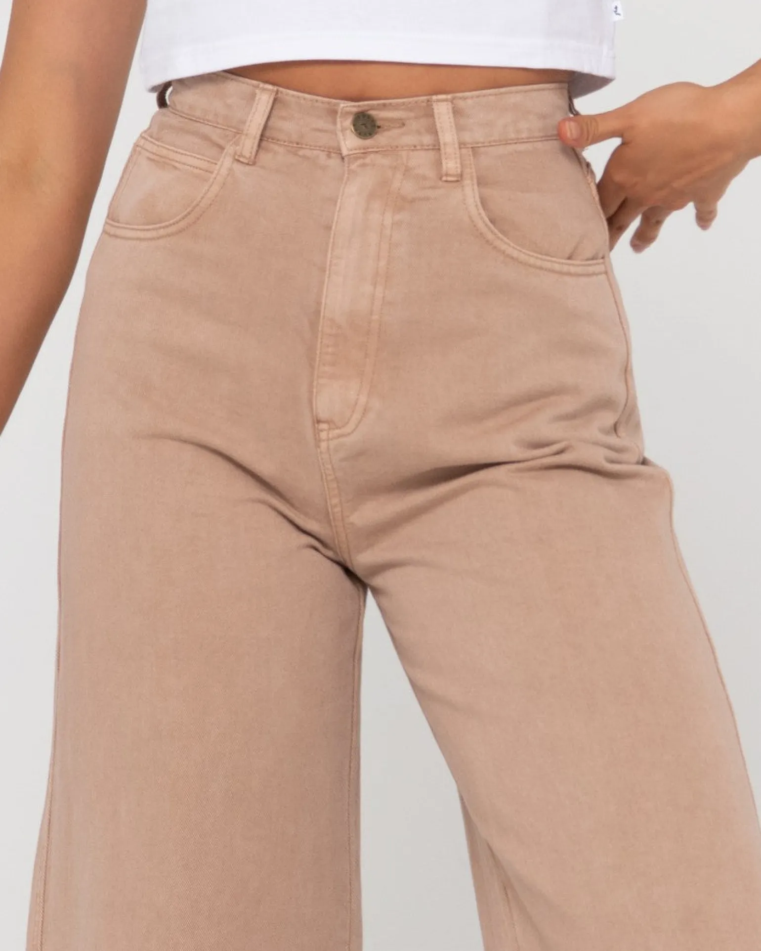 Pantalon Ancho De Talle Alto Hansen>Rusty New