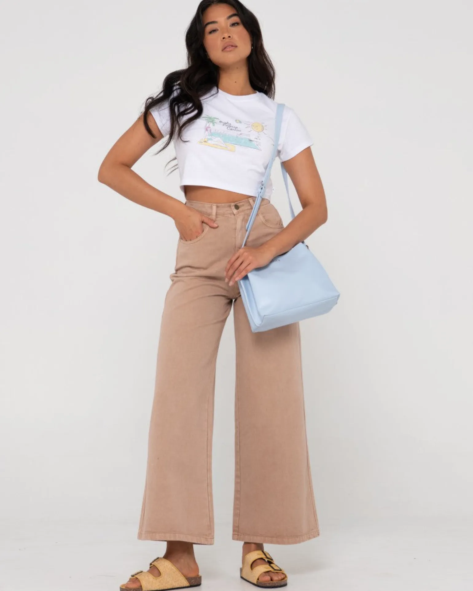 Pantalon Ancho De Talle Alto Hansen>Rusty New