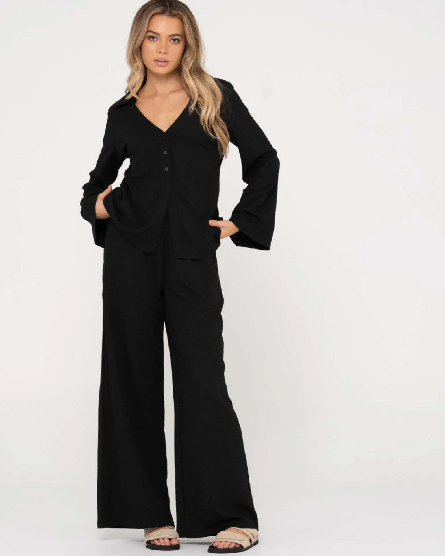 Pantalon Ancho De Talle Alto Maeve>Rusty Fashion