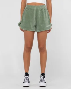 Pantalon Corto Bronte De Pana De Talle Alto>Rusty Cheap