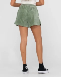 Pantalon Corto Bronte De Pana De Talle Alto><noscript><img width=