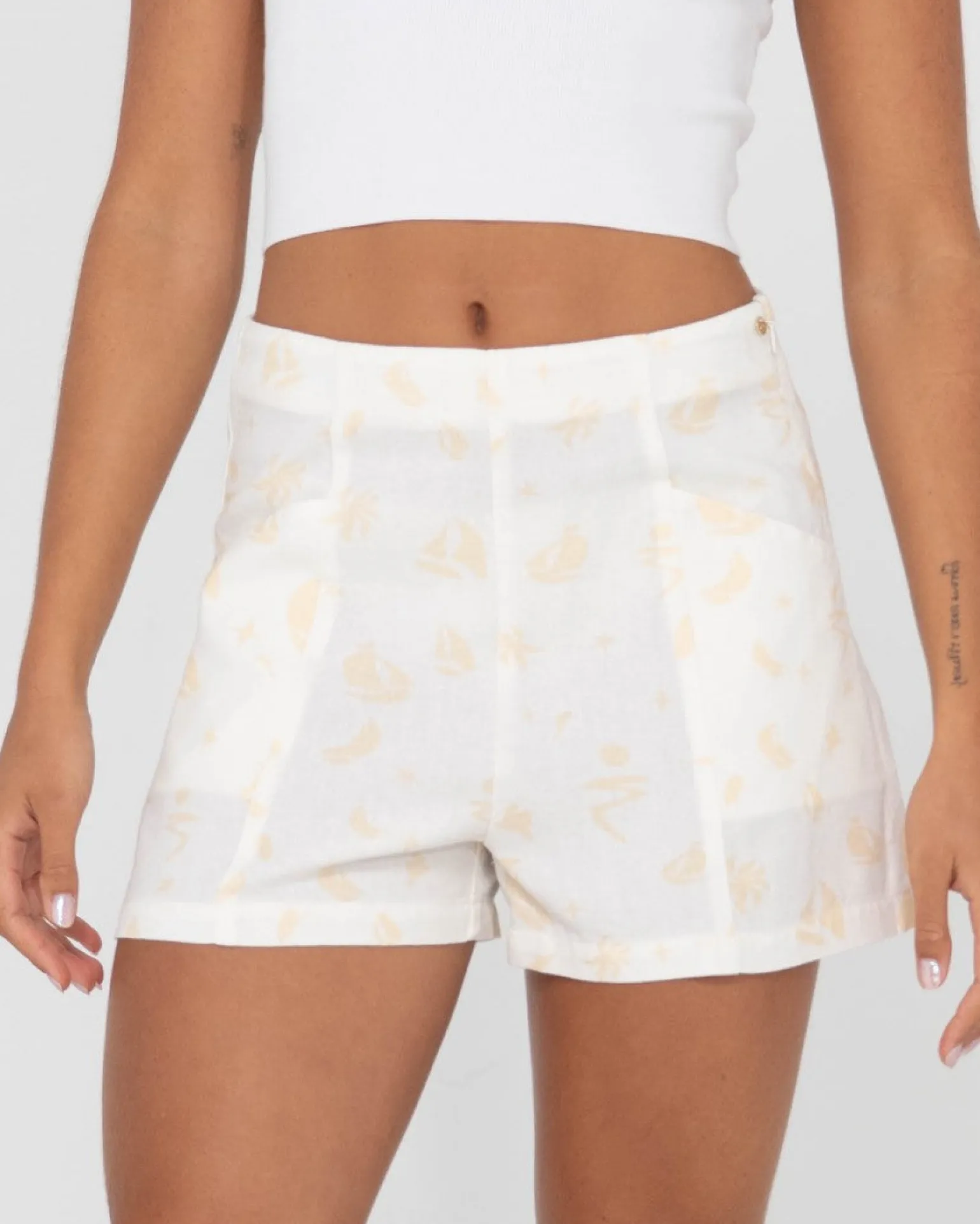 Pantalon Corto Cassidy De Lino De Talle Alto>Rusty Outlet