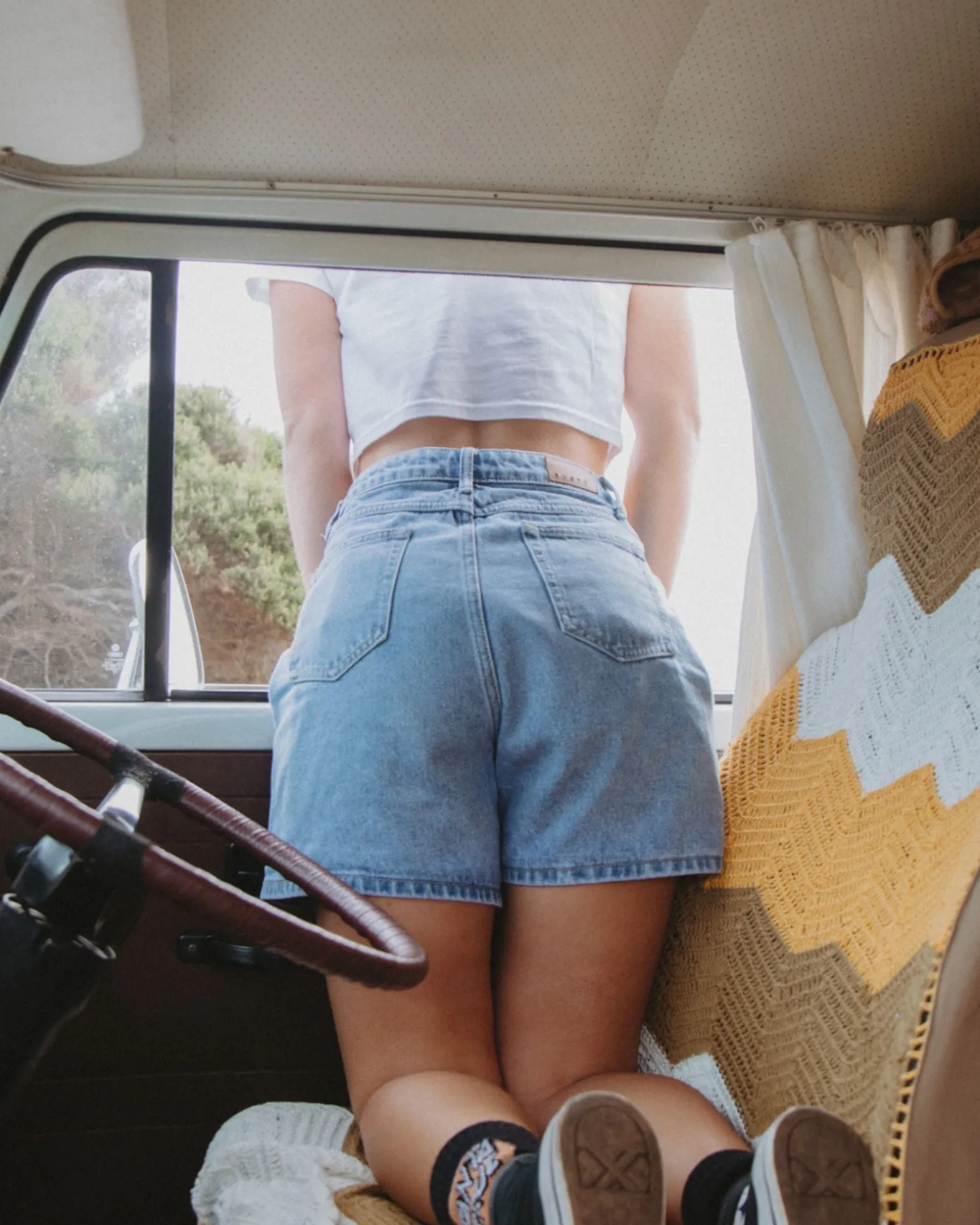 Pantalon Corto De Mezclilla De Talle Alto Chipre>Rusty Store