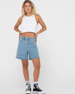 Pantalon Corto De Mezclilla De Talle Alto Chipre><noscript><img width=